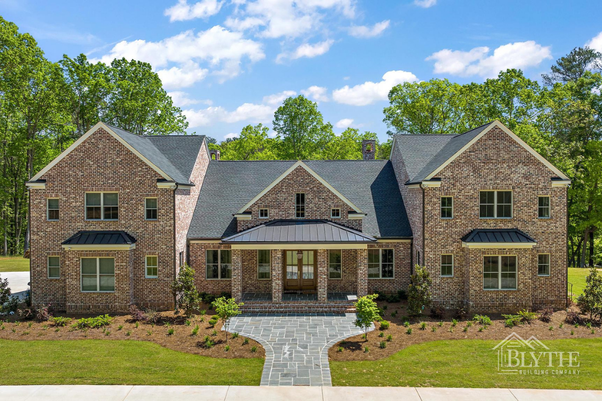 Large Southern Manor All Brick Front Exterior View 1