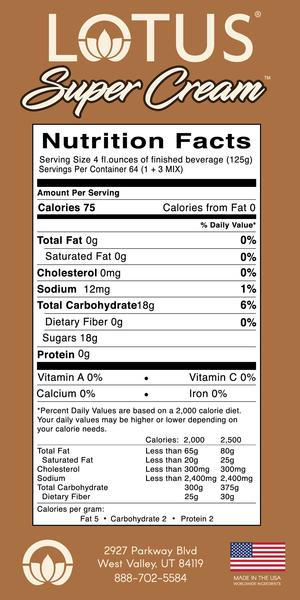 lotus super cream nutrition info