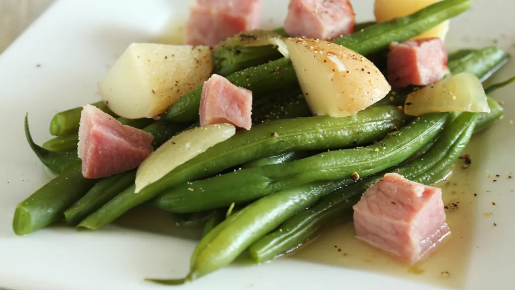 How to crockpot ham green beans and potatoes?