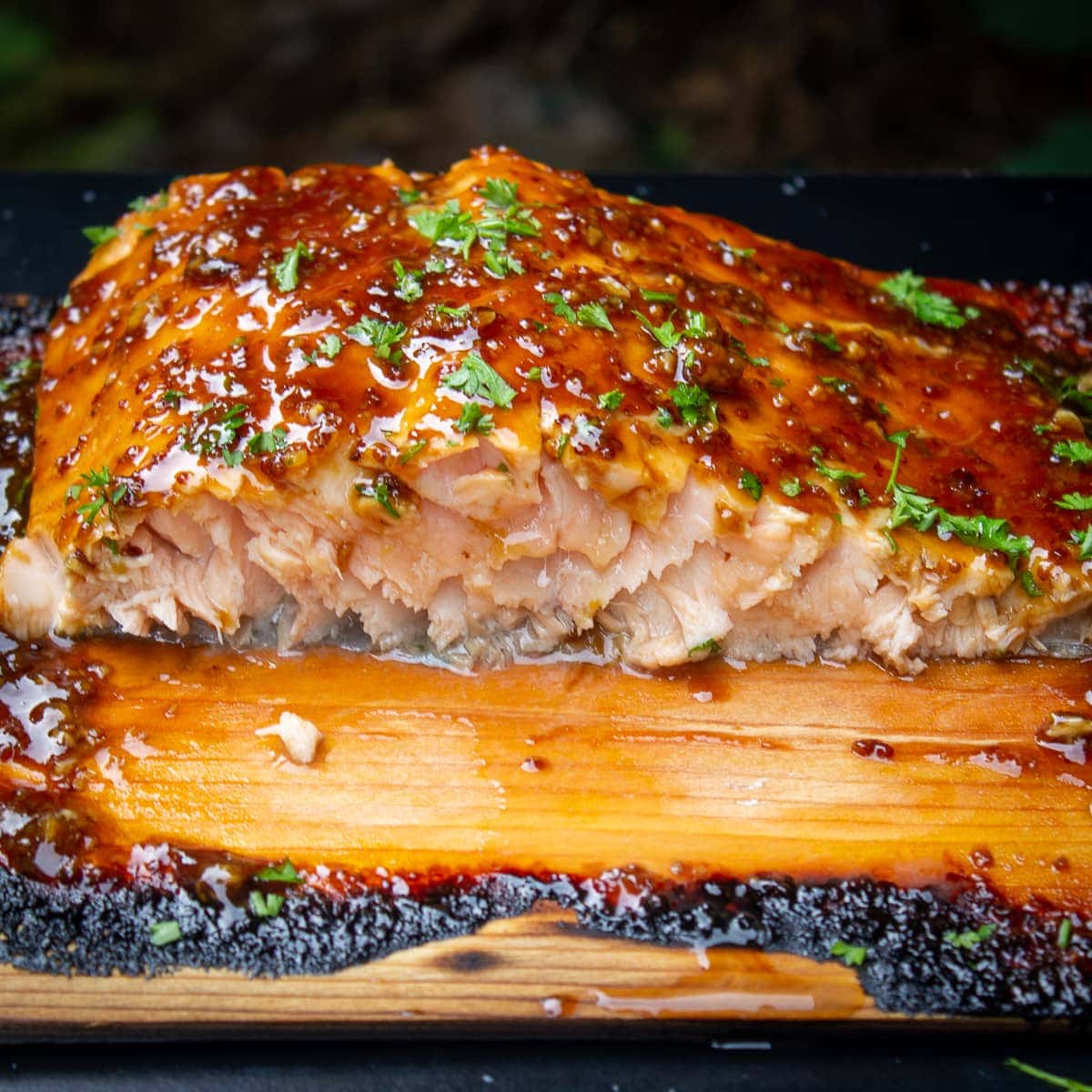 glazed cedar plank salmon